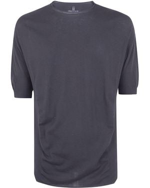 MD75 Light Cotton Boxi Short Sleeves Jumper - Blue