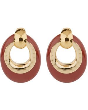 Gas Bijoux "Selva" Plated And Acetate Earrings - White