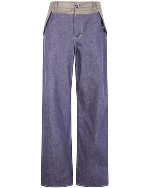 Sacai Wide Leg Denim Trousers - Blue