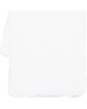 Issey Miyake "Pleats" Silky Wool Stole - White