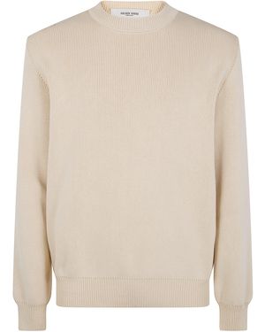 Golden Goose "Golden M's" Knit Regular Crew Neck Organic Cotton With - Natural