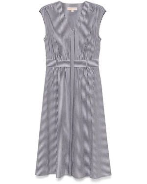 MICHAEL Michael Kors Striped Midi Dress - Gray