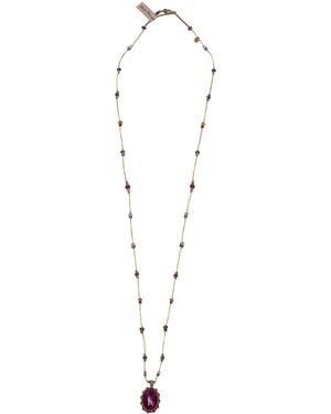 Sharing Long "Tibetan V" Pendant Necklace - White