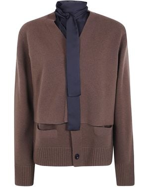 Sacai Sweater Wool Knit "Costruzione Autunno Inverno" - Brown