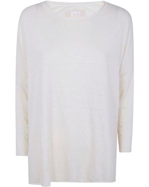 Labo.art Labo. Art "Ata" Lieto Linen Round Neck Sweater - White