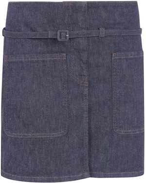Courreges Two Pockets Denim Skirt - Black