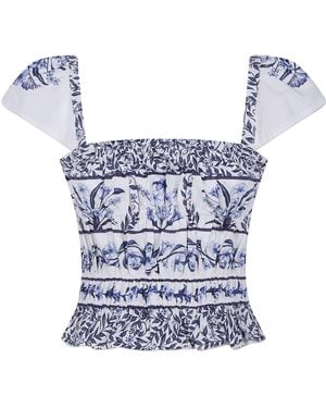 FARM Rio Shirt Gathers "Flowers Arch" - White