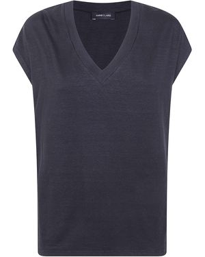 Anneclaire Short Sleeves V Neck Jumper - Blue