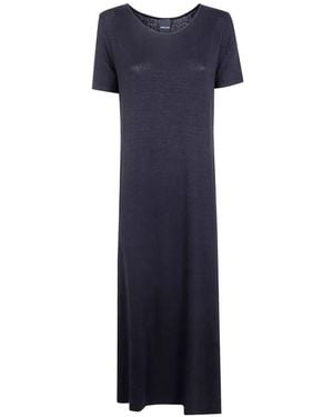 Anneclaire Jersey Linen Short Sleeves Long Dress - Blue