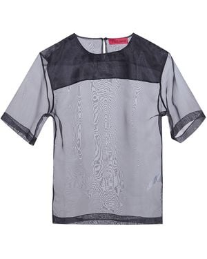 Thelatest Dean Organza Top - Blue