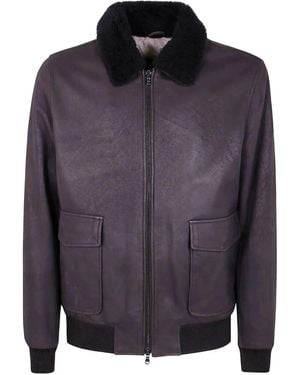 Barba Napoli Boston Aviator Jacket - Blue