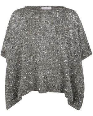 D.exterior D. Exterior Soft Sequins Cape - Grey