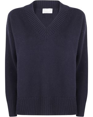 Drumohr Sweater V Neck "Oversized" - Blue