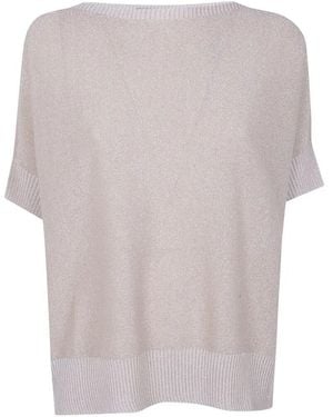 D.exterior D. Exterior Vanise' Lux Oversized Short Sleeves Jumper - Grey