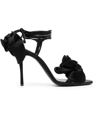 Magda Butrym "Flower" Sandals T.080 Shoes Satin - Black