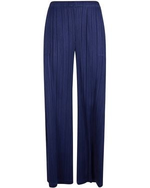 Pleats Please Issey Miyake Pantaloni Tinta Unita "Monthly Colors: January" - Blue
