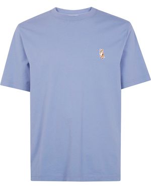 Maison Kitsuné Standing "Fox" Comfort Tee-Shirt - Blue