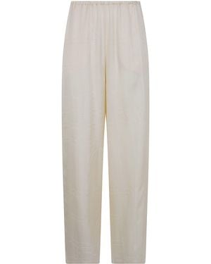 TOTEME "Monogram Silk" Pijama Bottoms Trousers - White