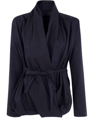 Maria Calderara Shirt Cotton Twill "Drapped Shirt" - Blue