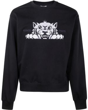 KENZO Happy Tiger Felpa Classica Ricamata - Blu