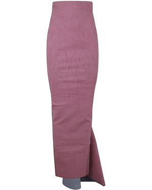 Rick Owens Al Pillar Denim Skirt - Purple