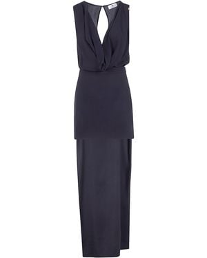 Elisabetta Franchi Asymetrical Long Dress - Blue