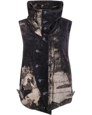 Ziggy Chen High-Neck Asymetric Vest - Blue
