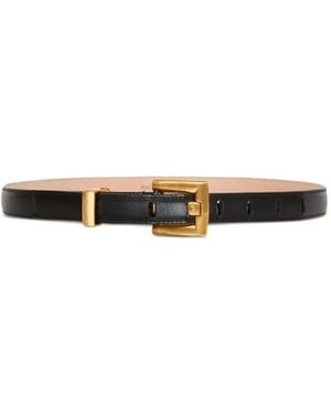 Balmain "Anthem" Calfskin Belt 2 Cm - White