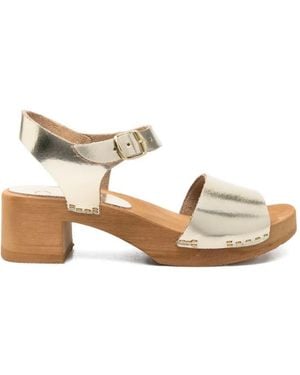 Bosabo Cuir Daim Medium Heel T. 050 Sandals - Natural