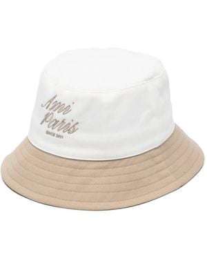 Ami Paris Bicolor "Ami Paris" Hat - White