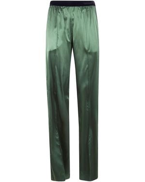 Tom Ford Stretch Silk Satin Pj Trousers - Green