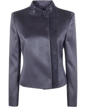 Giorgio Armani Embroidered Jacket - Blue