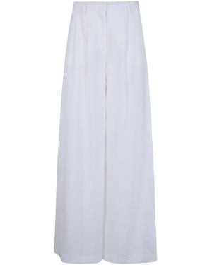 DR. HOPE Wide Leg Pince Pants - White