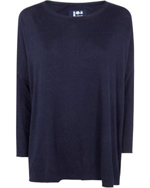 Labo.art Labo. Art "Ata" Lieto Linen Round Neck Sweater - Blue