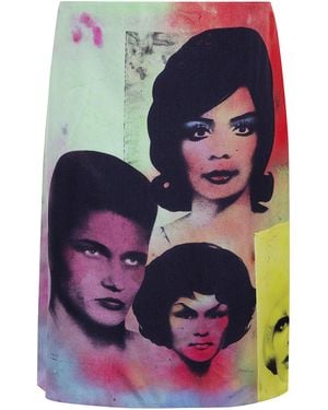 Versace Printed Silk Twill Pencil Skirt - Green