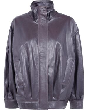 Arma Jacket Leather "Paula" - Blue