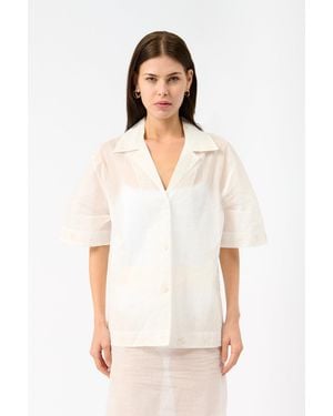 Rohe Camp Collar Organza Shirt - White