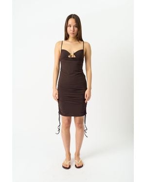 Christopher Esber Ruched Cutout Midi Dress - Black
