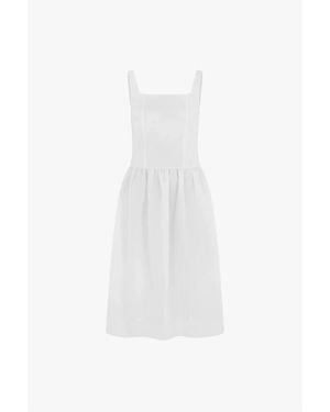 ALIGNE Rosia Drop Waist Linen Dress - White