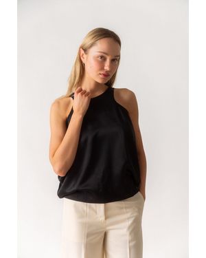 TOTEME Satin Drop Top - Black