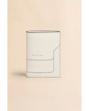 Marni Saffiano Leather Bi-Fold Wallet - Natural