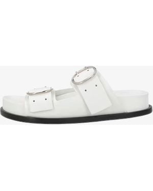 Jil Sander Flat Buckle Sandal - White