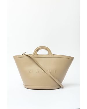 Marni Tropicalia Small Leather Tote - Natural