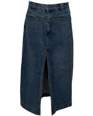KHAITE Neer Denim Maxi Skirt - Blue