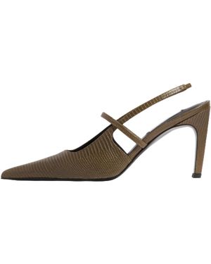 TOTEME 85 Sharp Slingback Lizard Dark - Multicolor