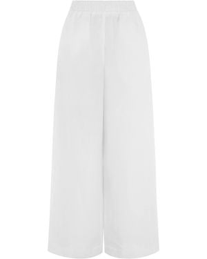 ALIGNE Alara Linen Wide Leg Trouser - White