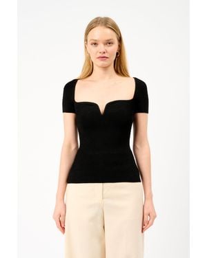 Galvan London Short Sleeve Gaia Top - Black