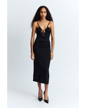 16Arlington Solaria Midi Dress - Black