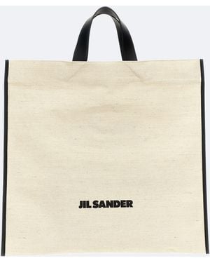 Jil Sander Border Book Square Tote Bag - Natural