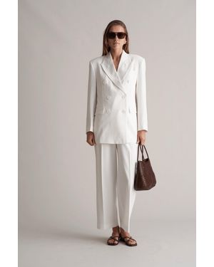 MARCÉLA LONDON Zoira Double Breasted Blazer Optic - Natural